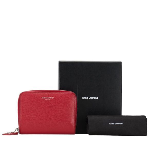 Saint Laurent Red Leather Wallet  (Pre-Owned) - Picture 9 of 11